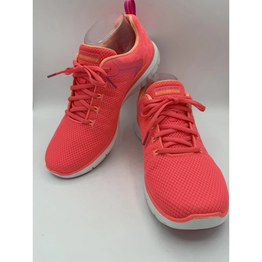 Skechers Women's Flex Lite Air Cool Neon Pink Memory Foam Running Shoes Size 9.5